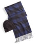 CLUB ROOM Men's Beanie & Scarf Set Black & Blue ONE SIZE
